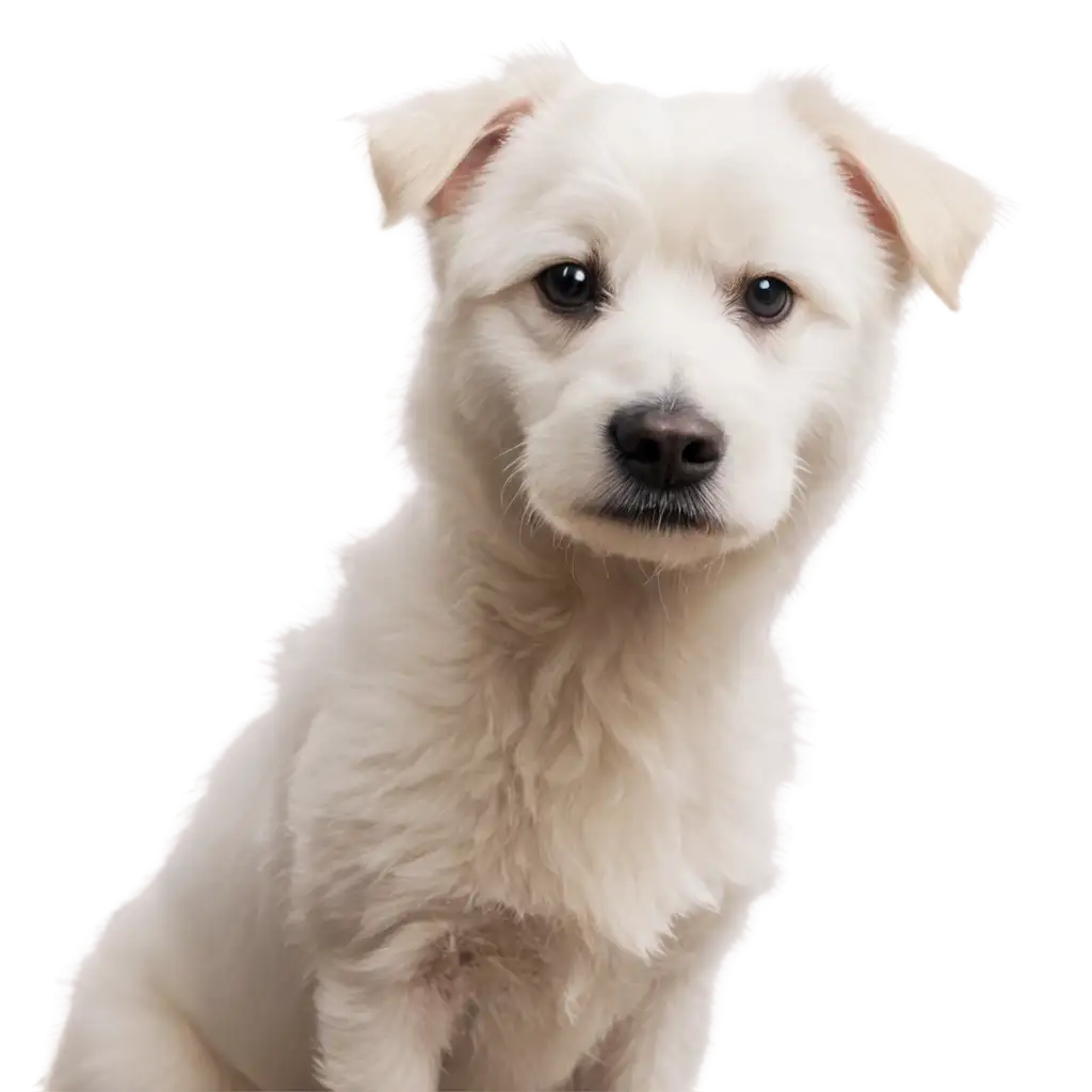 White-Furry-Dog-Looking-Straight-Ahead-PNG-Image-for-Clear-HighQuality-Visuals