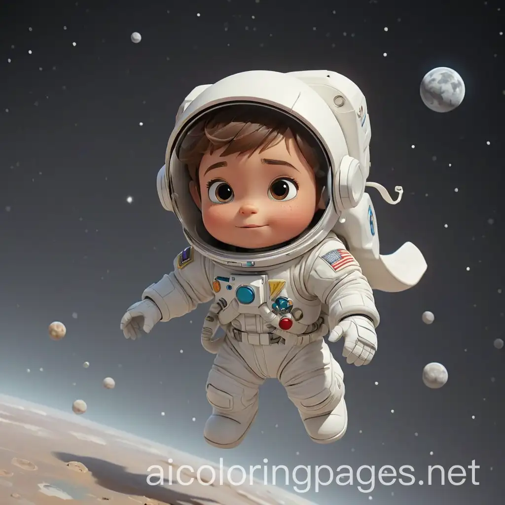 Cute-Space-Man-Floating-in-Space-Coloring-Page