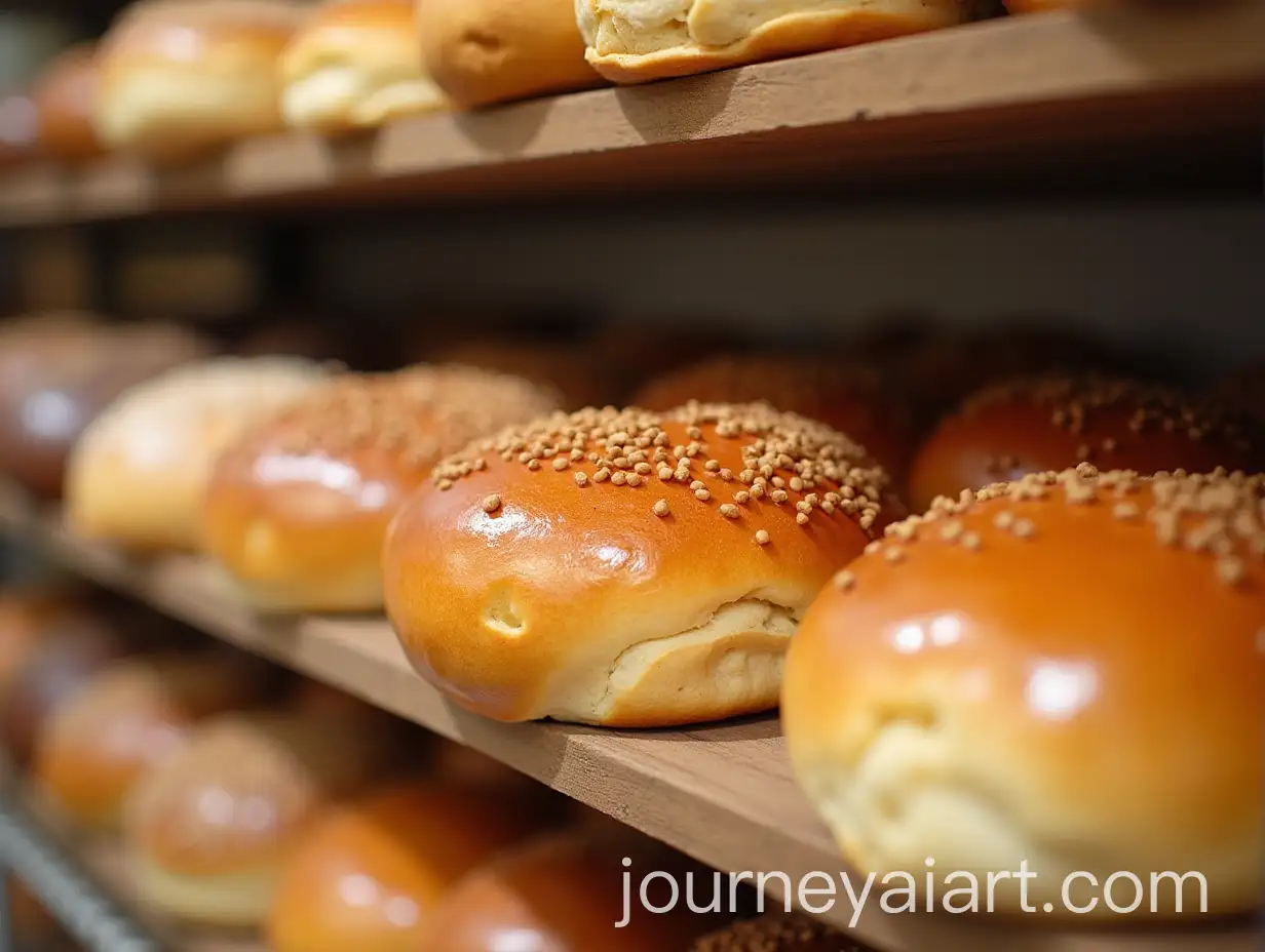 Variety-of-Freshly-Baked-Buns-on-Bakery-Shelves