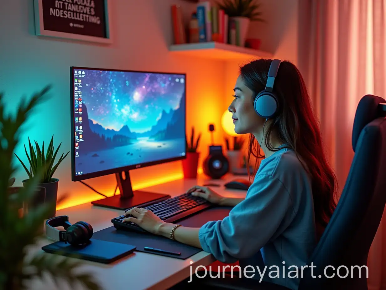 Stylish-Workspace-Setup-with-Acer-Laptop-and-Vibrant-Monitor