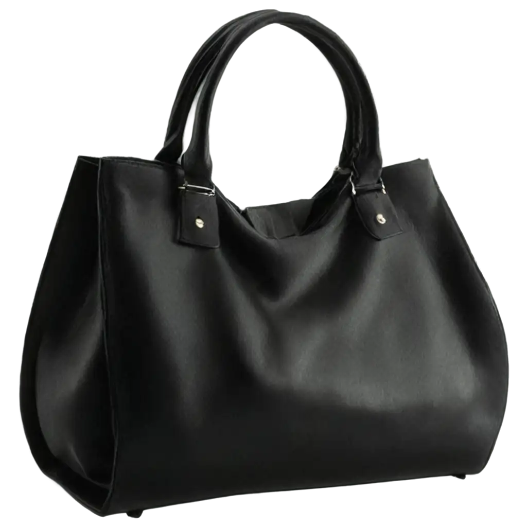 Stylish-Black-Leather-Bag-PNG-Image-for-HighQuality-Graphic-Design