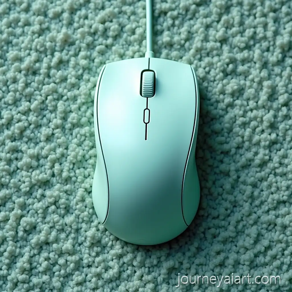 Top-View-of-Mint-Computer-Mouse-on-Carpet