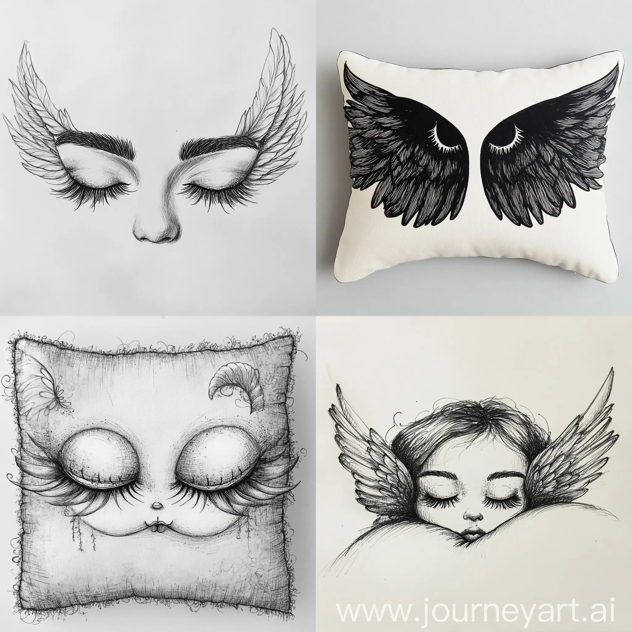 Whimsical-Pillow-with-Eyelashes-and-Wings