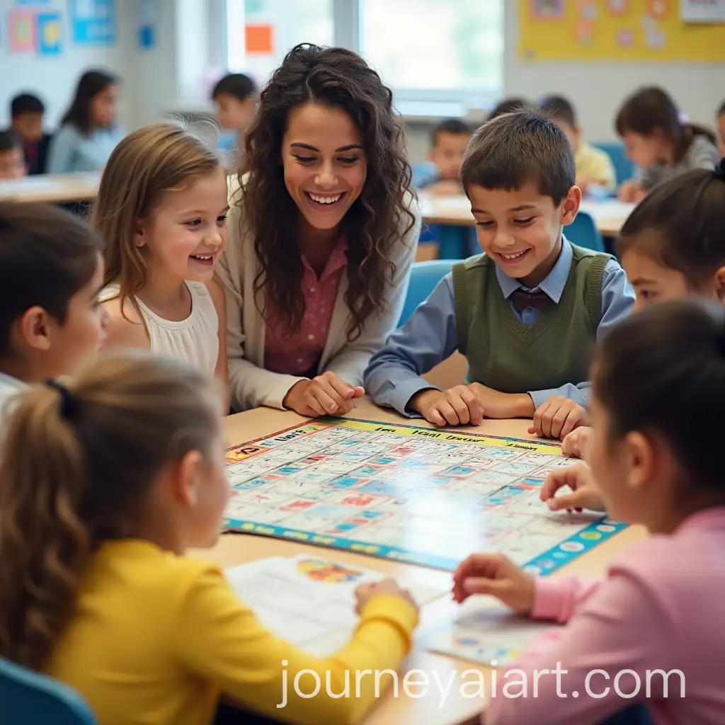 Children-Learning-Math-Through-Educational-Board-Game-in-Classroom-with-Teacher
