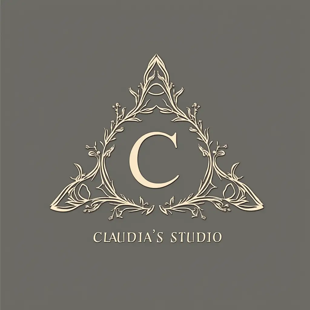 Logo, aesthetic, the name of the institute is Claudia's Studio, My name is CLAUDIA PASMACIU