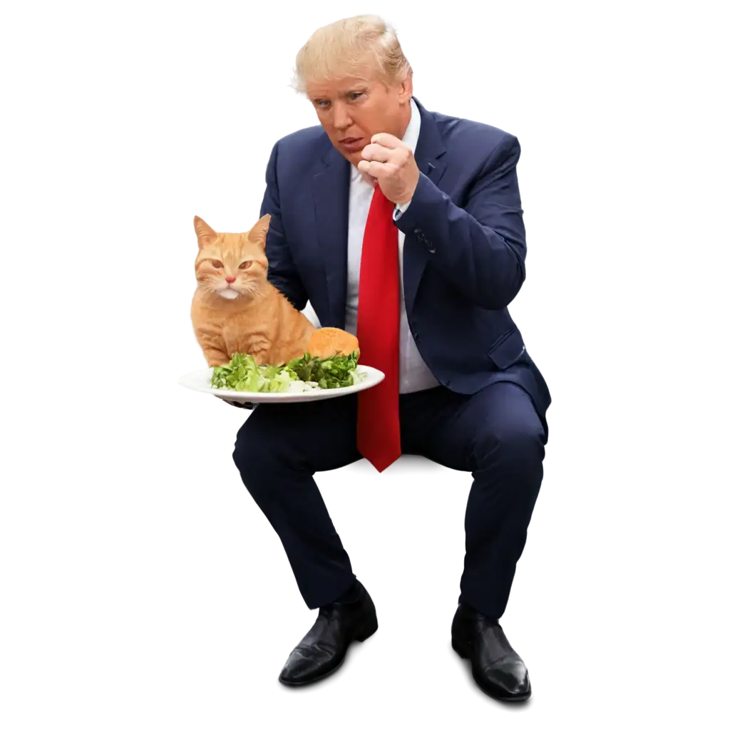 Donald trump eating a cat