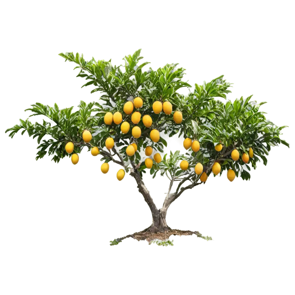 Mango-Tree-with-Yellow-Mangos-PNG-HighQuality-Transparent-Image-for-Versatile-Use