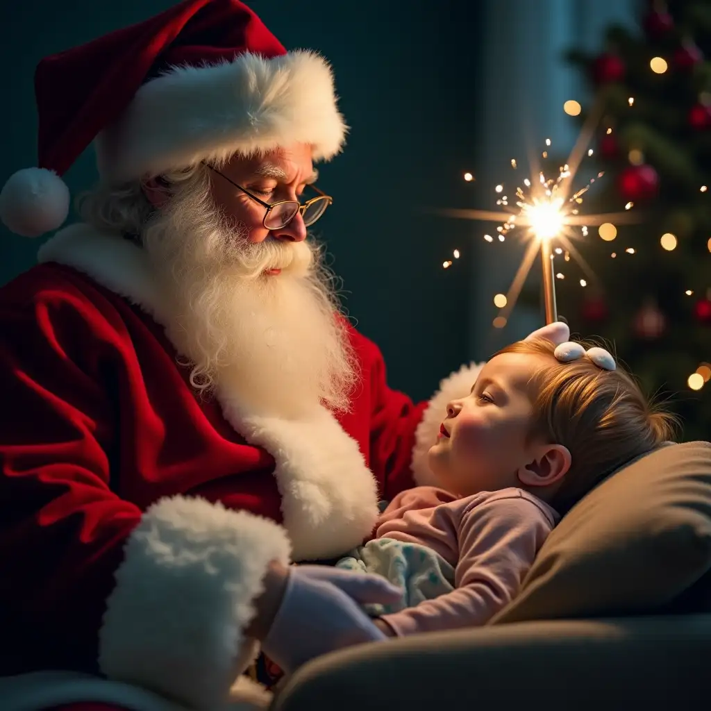 Santa-Waving-a-Magic-Wand-Over-a-Sleeping-Older-Child