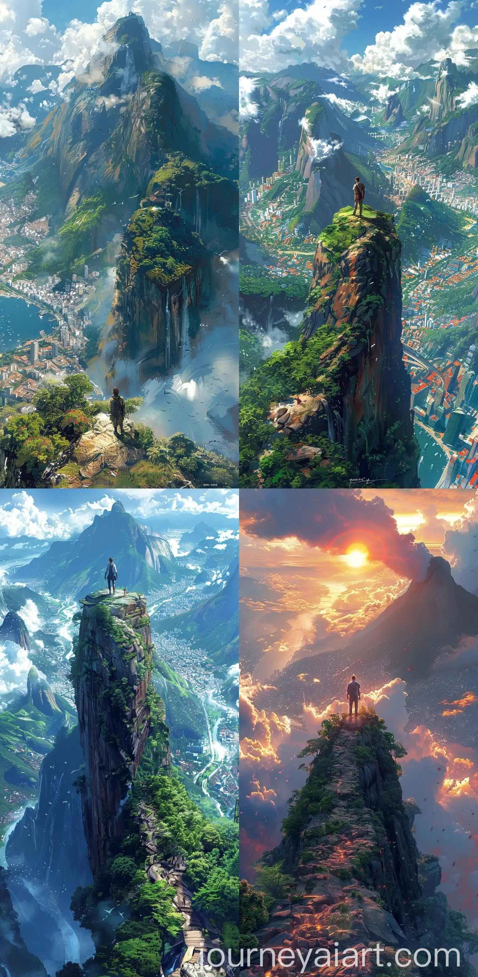 Anime-Fantasy-Landscape-with-Man-Standing-on-Mountain-in-Rio-de-Janeiro