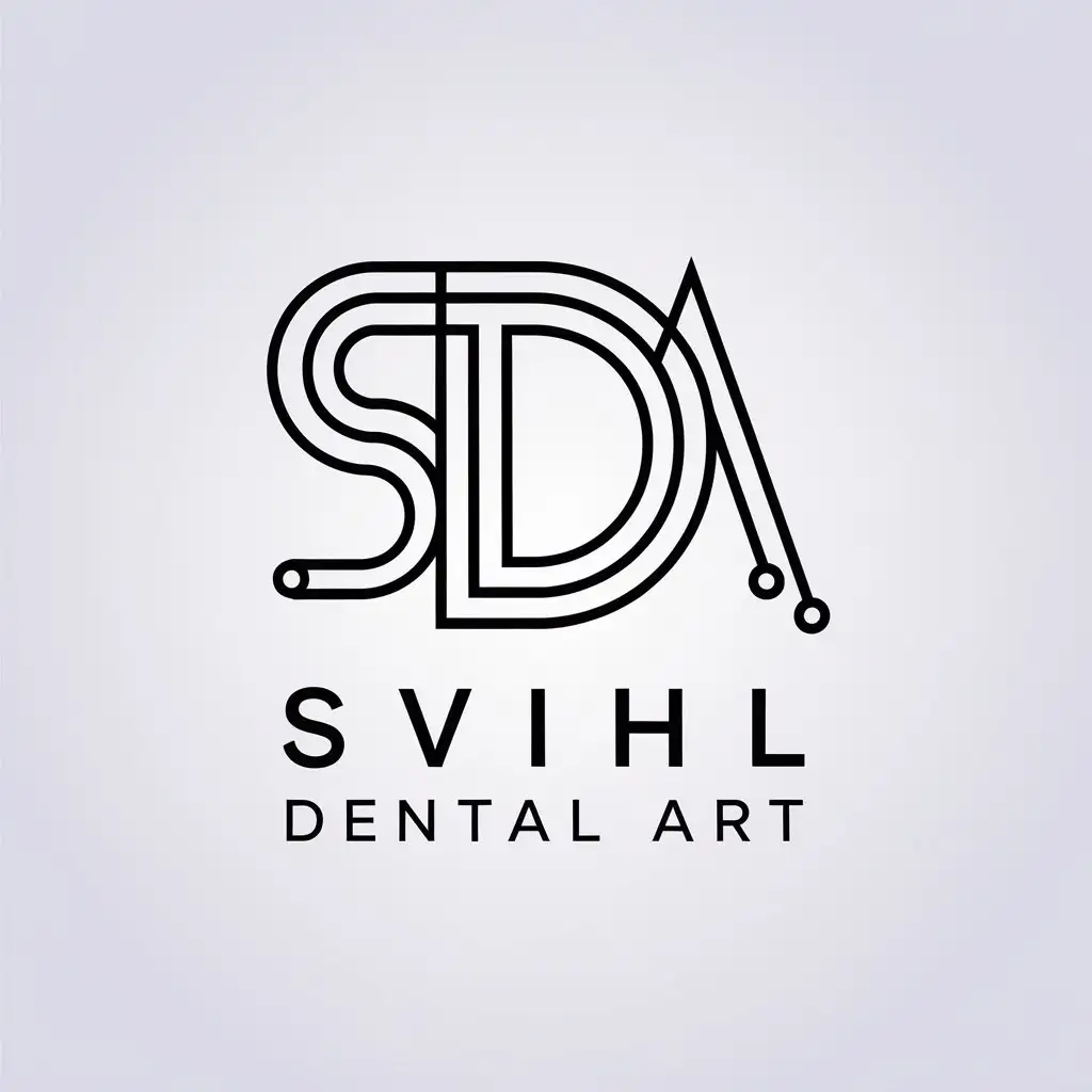 LOGO Design for Svihl Dental Art Minimalistic Vector with SDA Symbol for Technology Industry