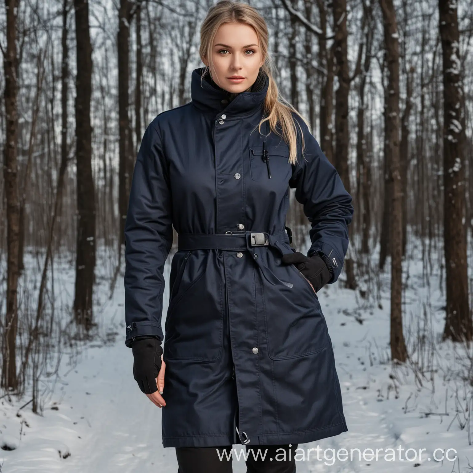 beautiful workwear scandinavian worker winter black blue front view