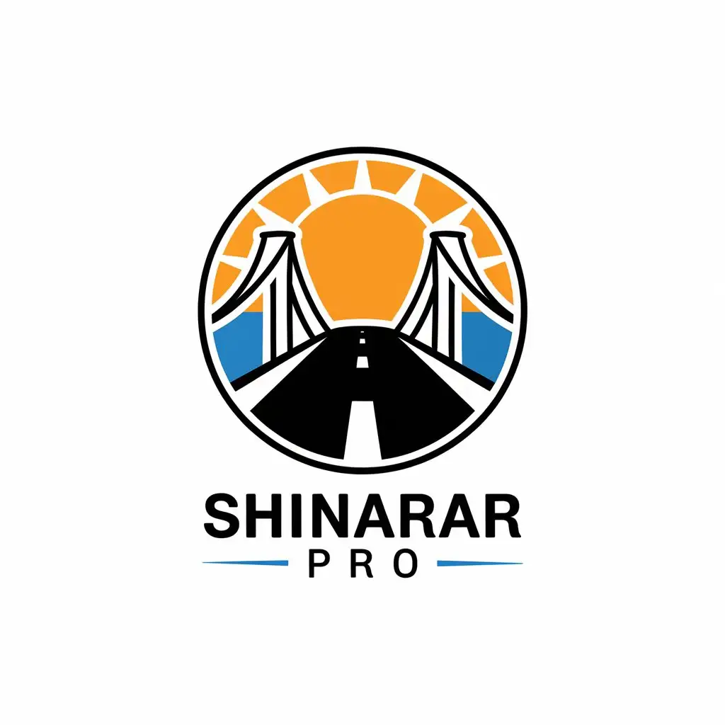 LOGO-Design-For-Shinarar-Pro-Road-Bridge-and-Sun-Theme