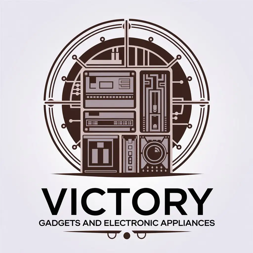 LOGO Design for Victory Gadgets and Electronic Appliances Modern and Complex Electronic Appliance Symbol with Technology Industry Focus