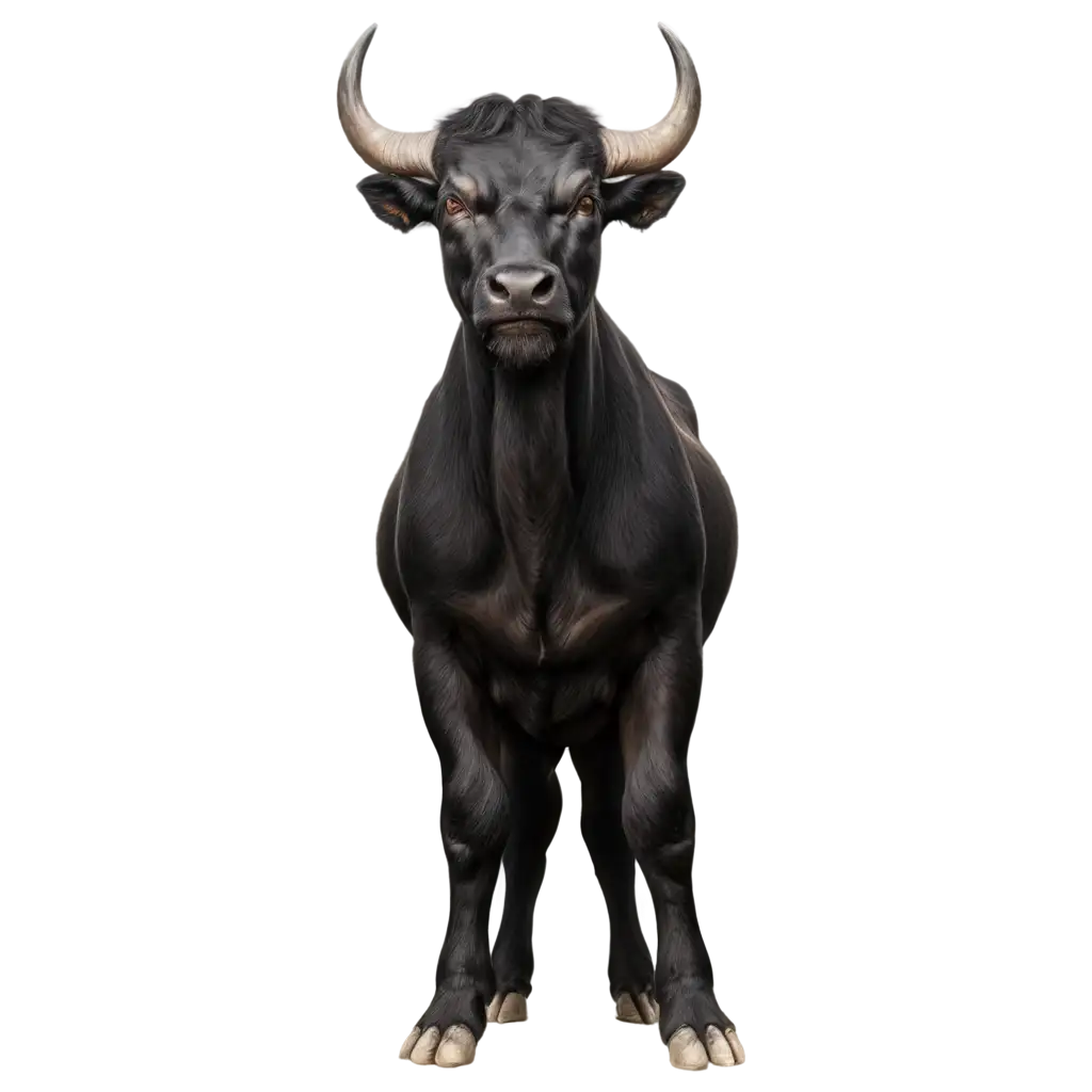 Roaring-Black-Bull-PNG-with-Big-Horn-and-Aggressive-Eyes-HighQuality-Image-for-Powerful-Visuals