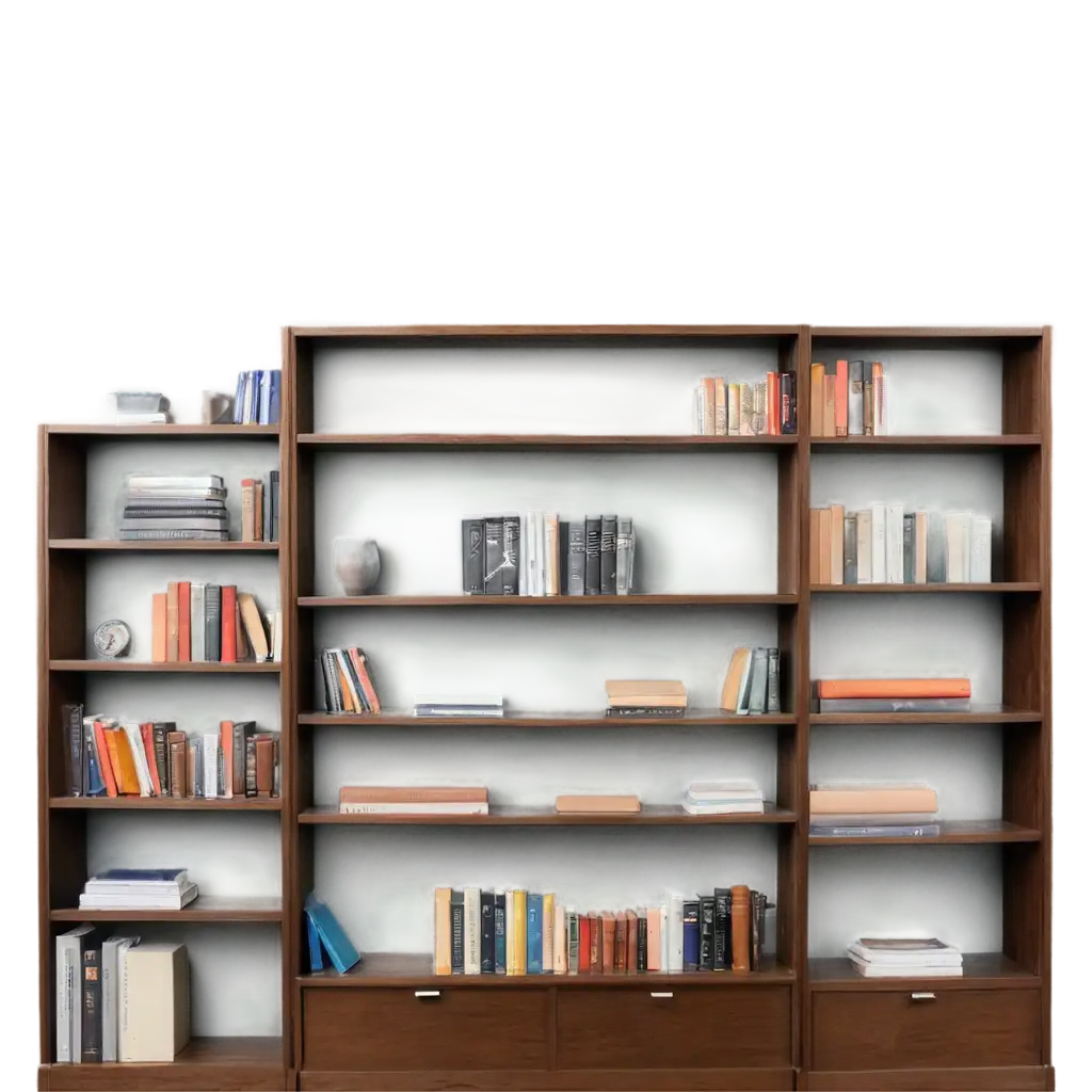 Modern-Office-PNG-Image-with-Bookcase-and-Excellent-Lighting-for-Professional-Use