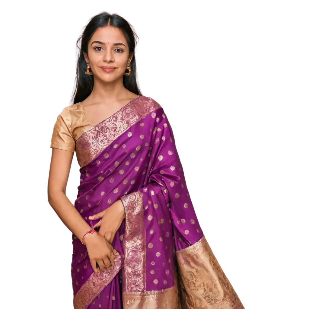 A-Girl-Wearing-Banaras-Saree-PNG-HighQuality-Image-for-Cultural-and-Fashion-Projects