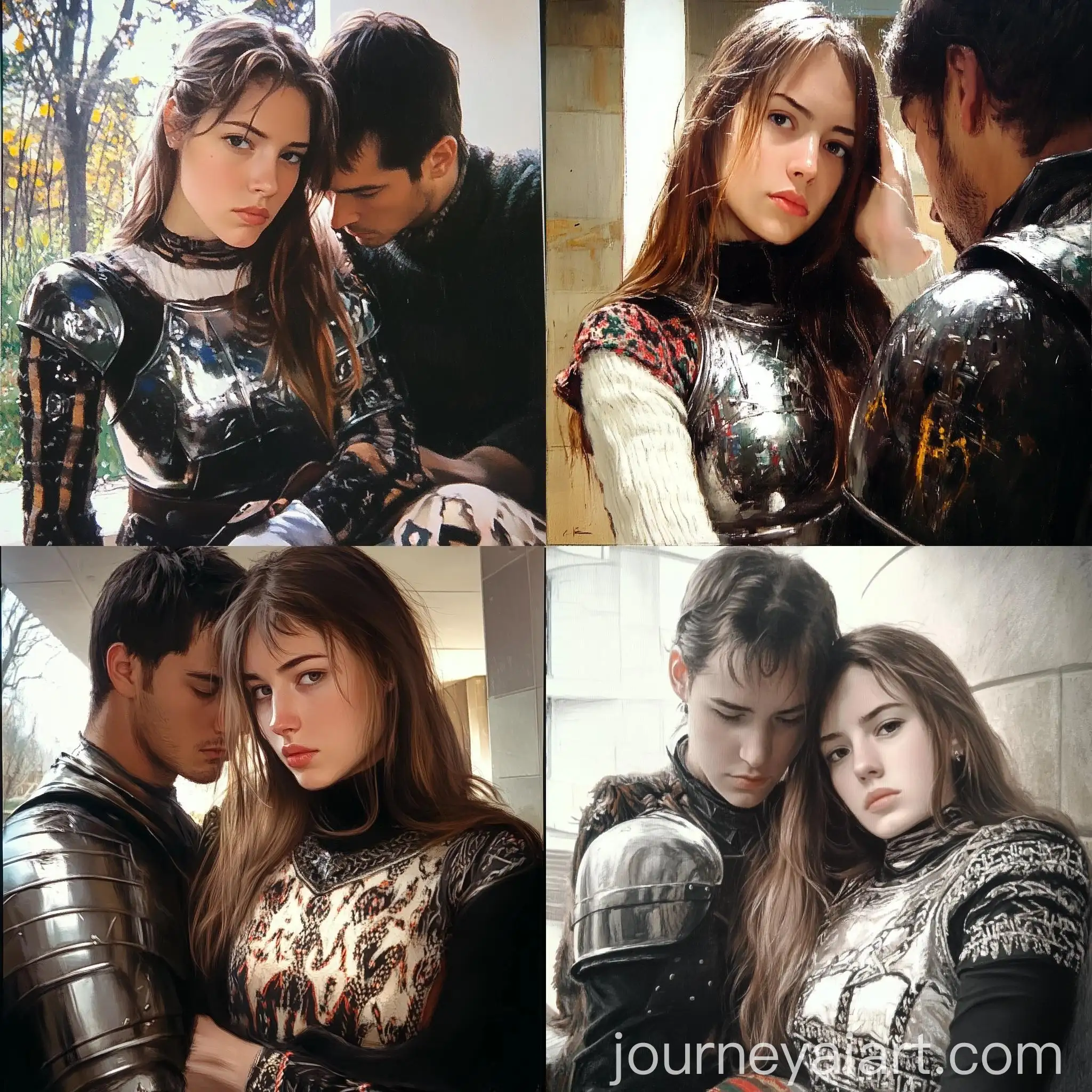 Female-Warrior-in-Armor-Confronts-Stricken-Male-Warrior