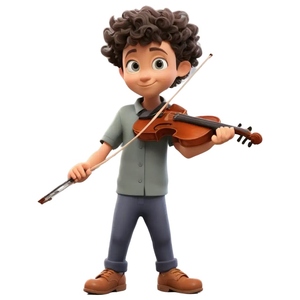 HighQuality-PNG-Image-of-Child-Playing-Violin-in-3D-Enhance-Your-Visual-Content-with-Clarity-and-Detail