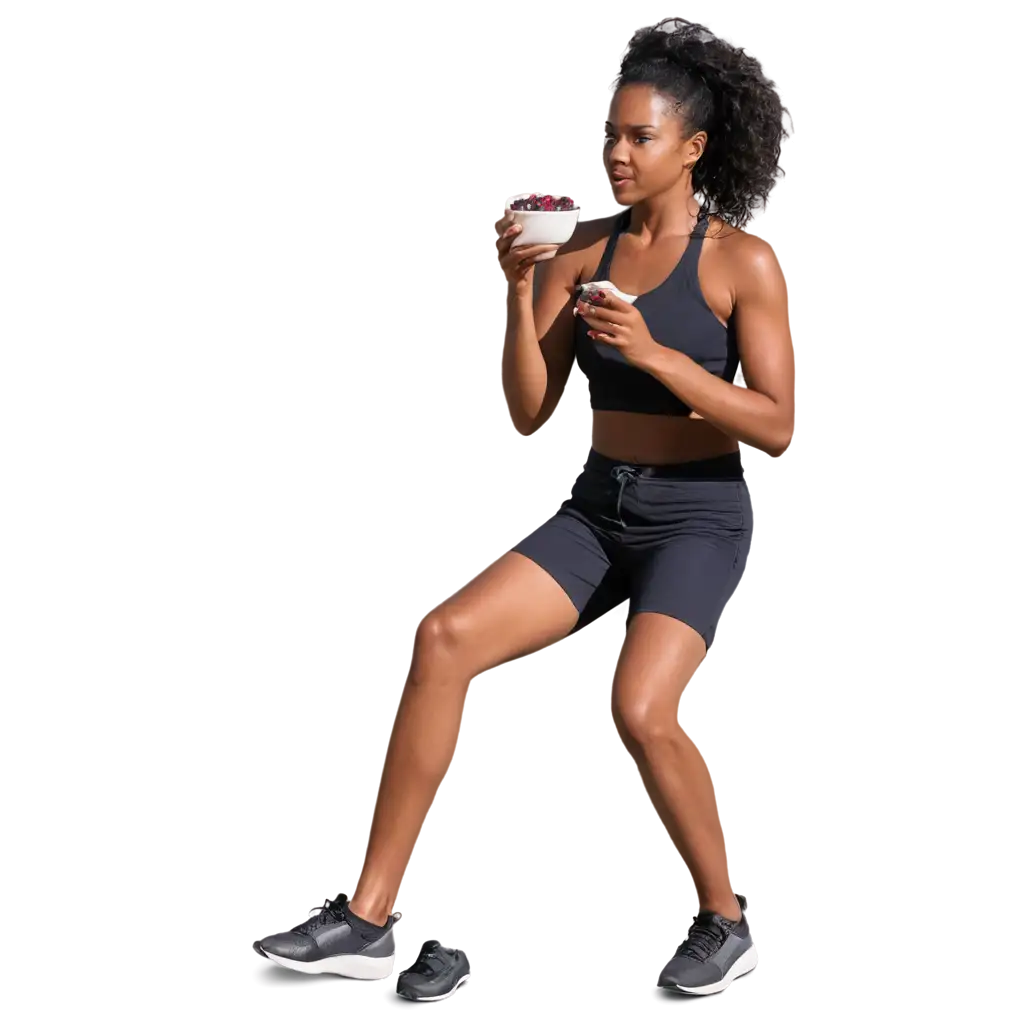 HighQuality-PNG-Image-of-African-Woman-Eating-Aa-after-Physical-Exercises