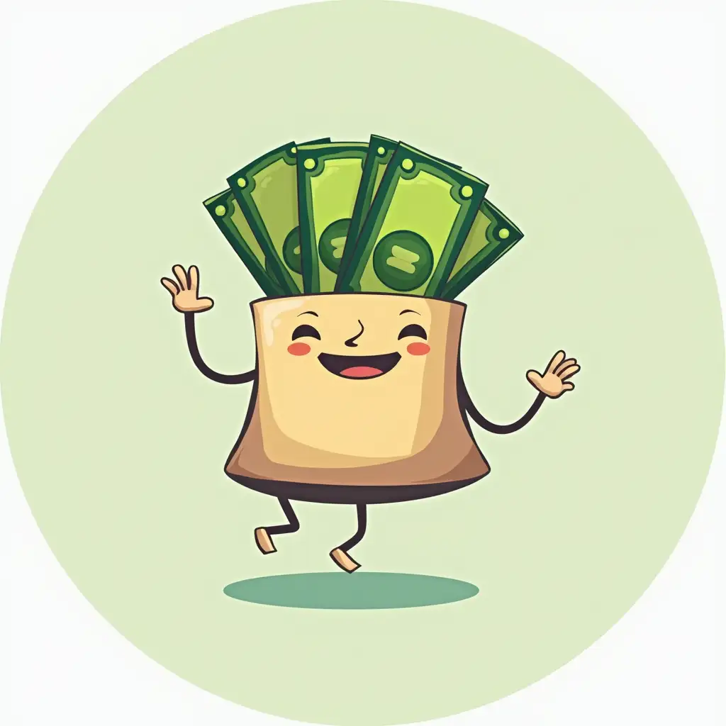 2d cartoon style money