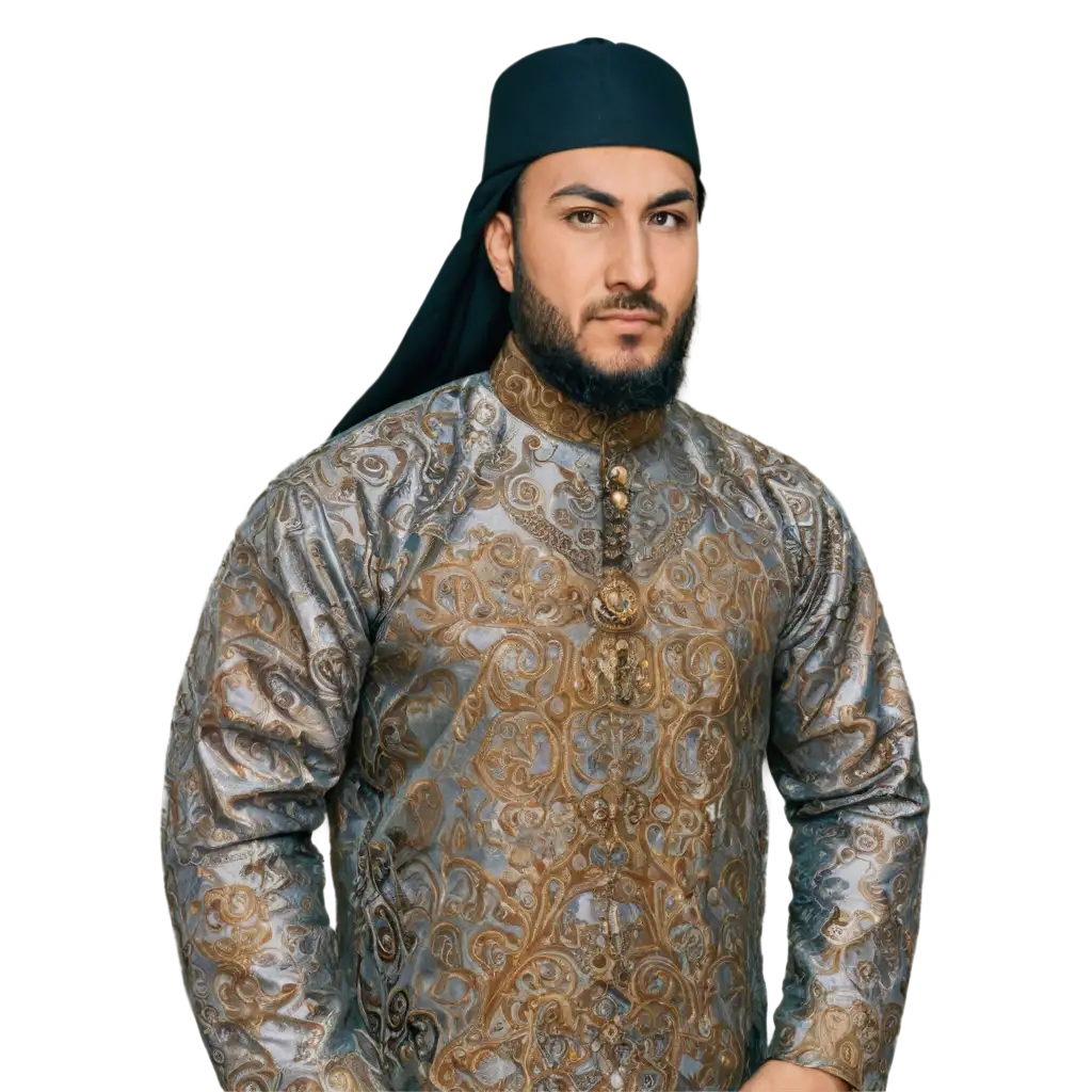 Portrait-of-Amir-Temur-Against-Eastern-Patterns-PNG-Image-for-HighQuality-Visual-Representation