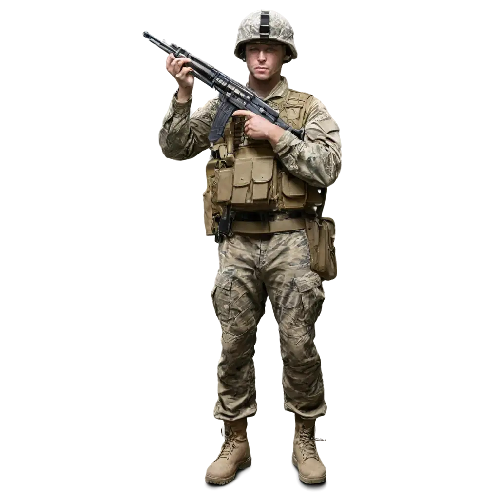 American-Soldier-with-Kalashnikov-PNG-Capturing-Strength-and-Valor-in-HighQuality-Image-Format