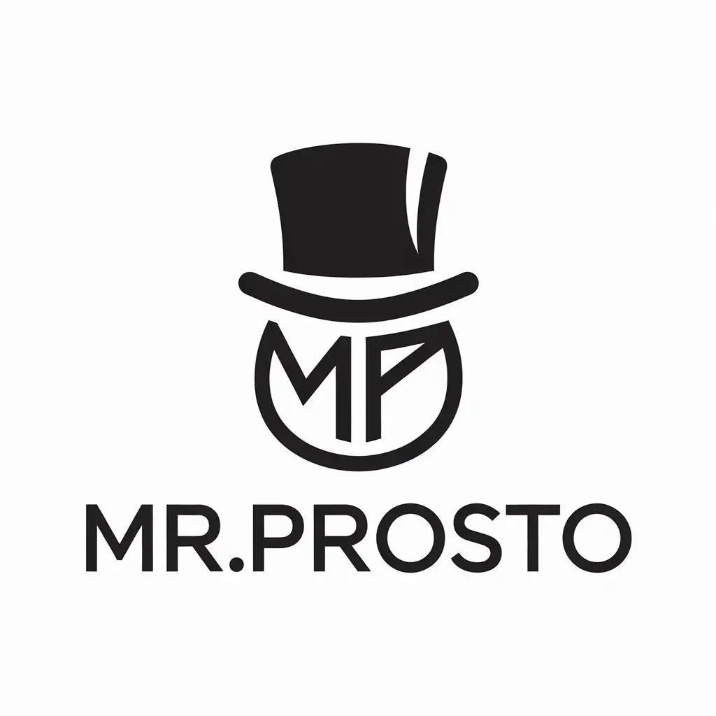 a vector logo design,with the text "Mr.Prosto", main symbol:Mr,Minimalistic,be used in Entertainment industry,clear background