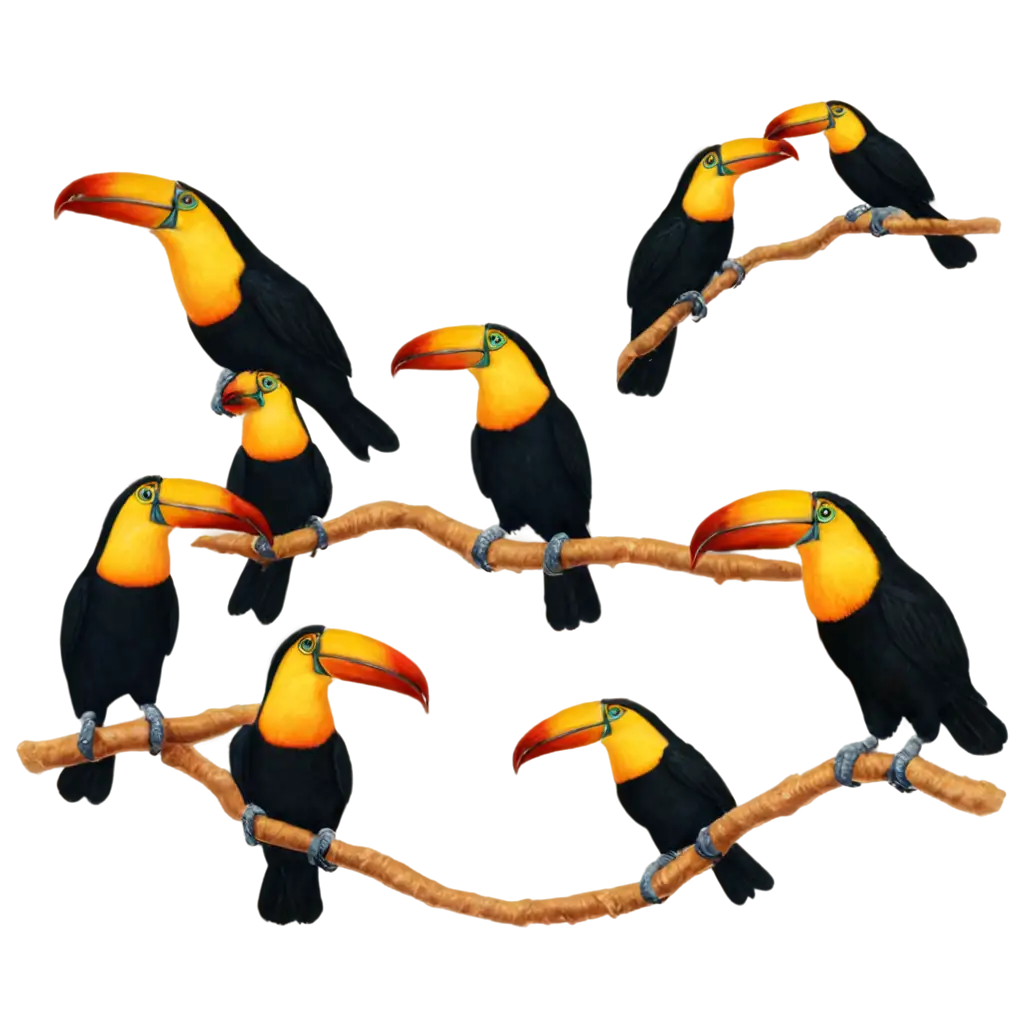 Thirty-Little-Toucans-PNG-Image-HighQuality-Transparent-Format-for-Creative-Projects