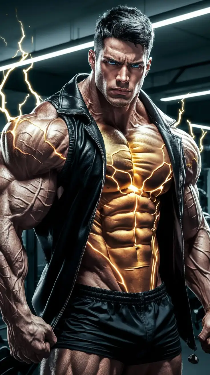 Powerfully-Muscled-27YearOld-Seething-with-Luminous-Golden-Superpower