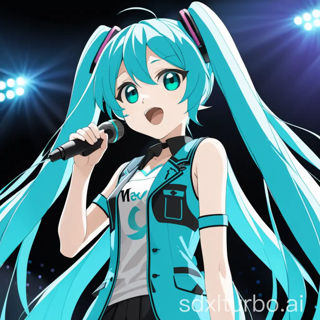 Hatsune Miku singing on stage