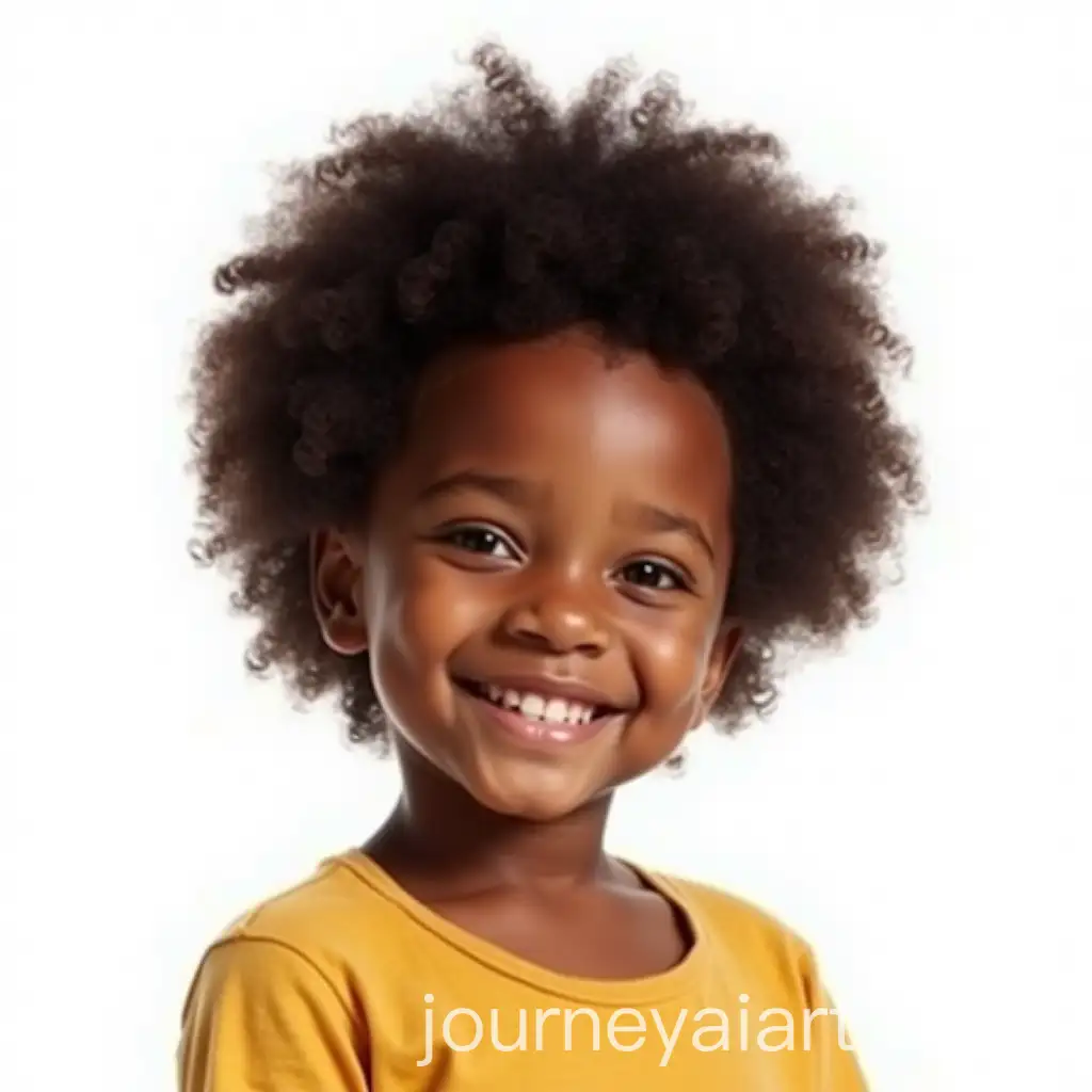 Kid-with-Afro-Hairstyle-on-a-White-Isolated-Background