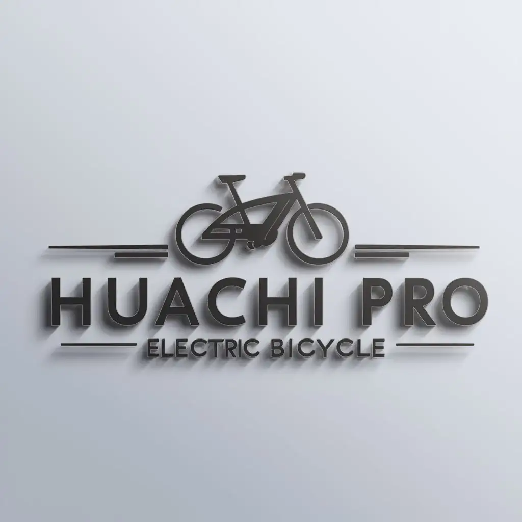 a logo design,with the text "Huachi PRO", main symbol:Electric bicycle,Moderate,be used in Others industry,clear background