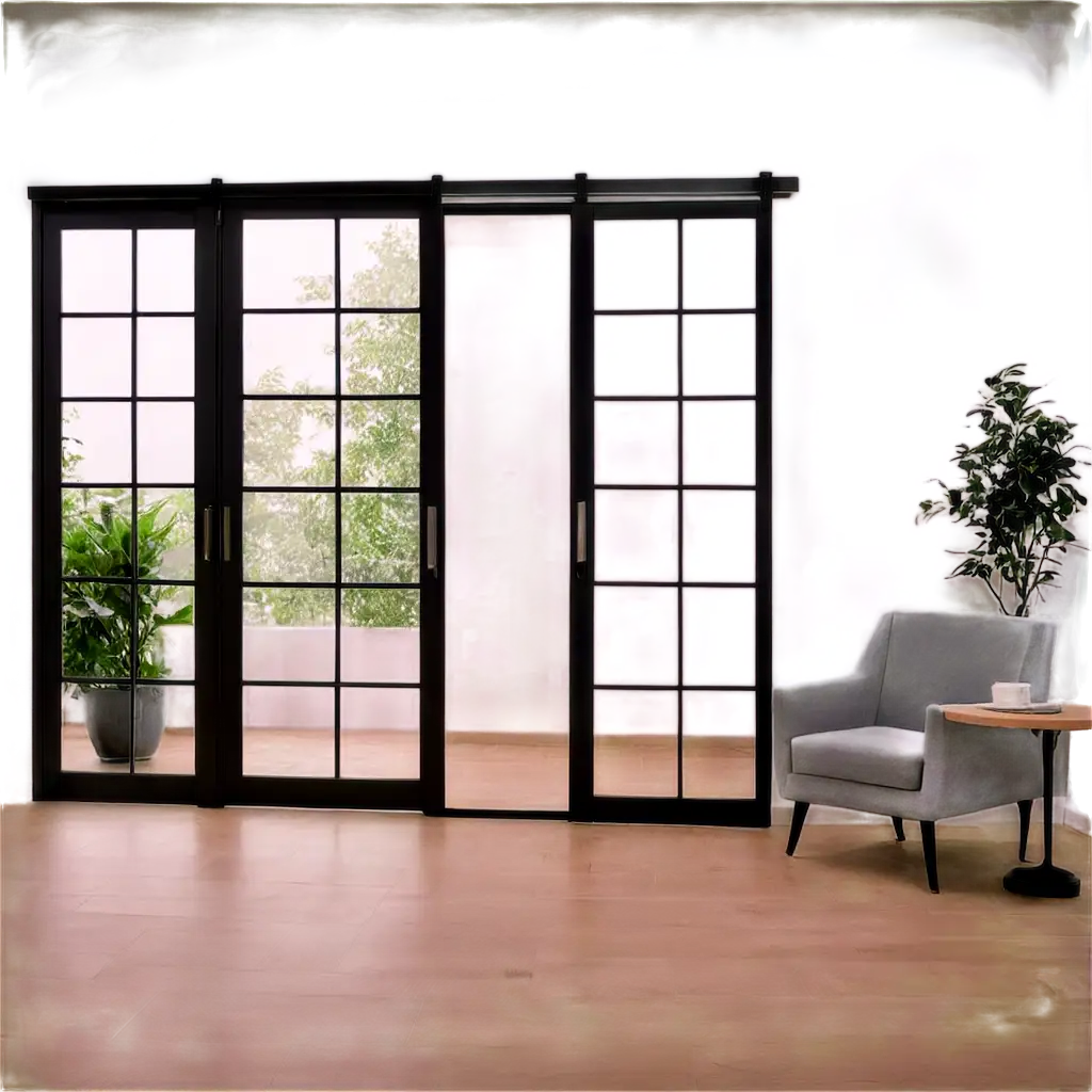 PNG-Image-SEO-OptimizationModern-Elegant-Interior-with-Sliding-Glass-Barn-Door-HighResolution-PNG-for-Interior-Design-Inspiration