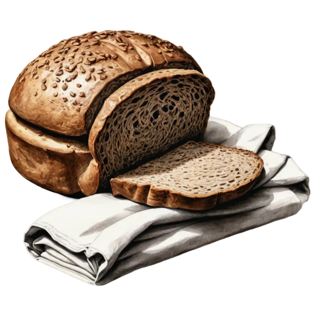 HighQuality-Black-and-White-Sketch-of-Rye-Bread-in-PNG-Format-for-Optimal-Clarity