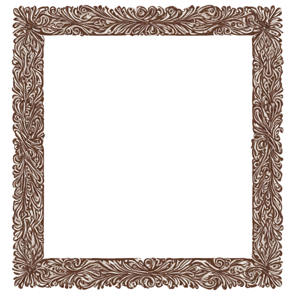 Brown-Detailed-Border-Frame-PNG-for-Elegant-Design-andPNG-Border-Frame-SEO-HighQuality-Graphics