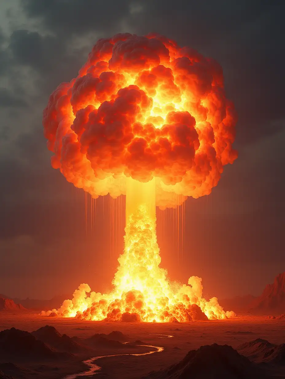 asap generated from nuclear bomb explosion. with transparent background