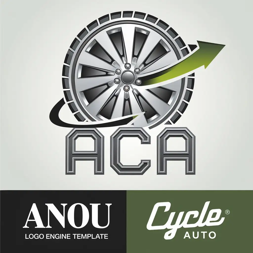 LOGO Design for AnouCycle Auto Automotive Wheel with Circular Arrow and Bold Typography