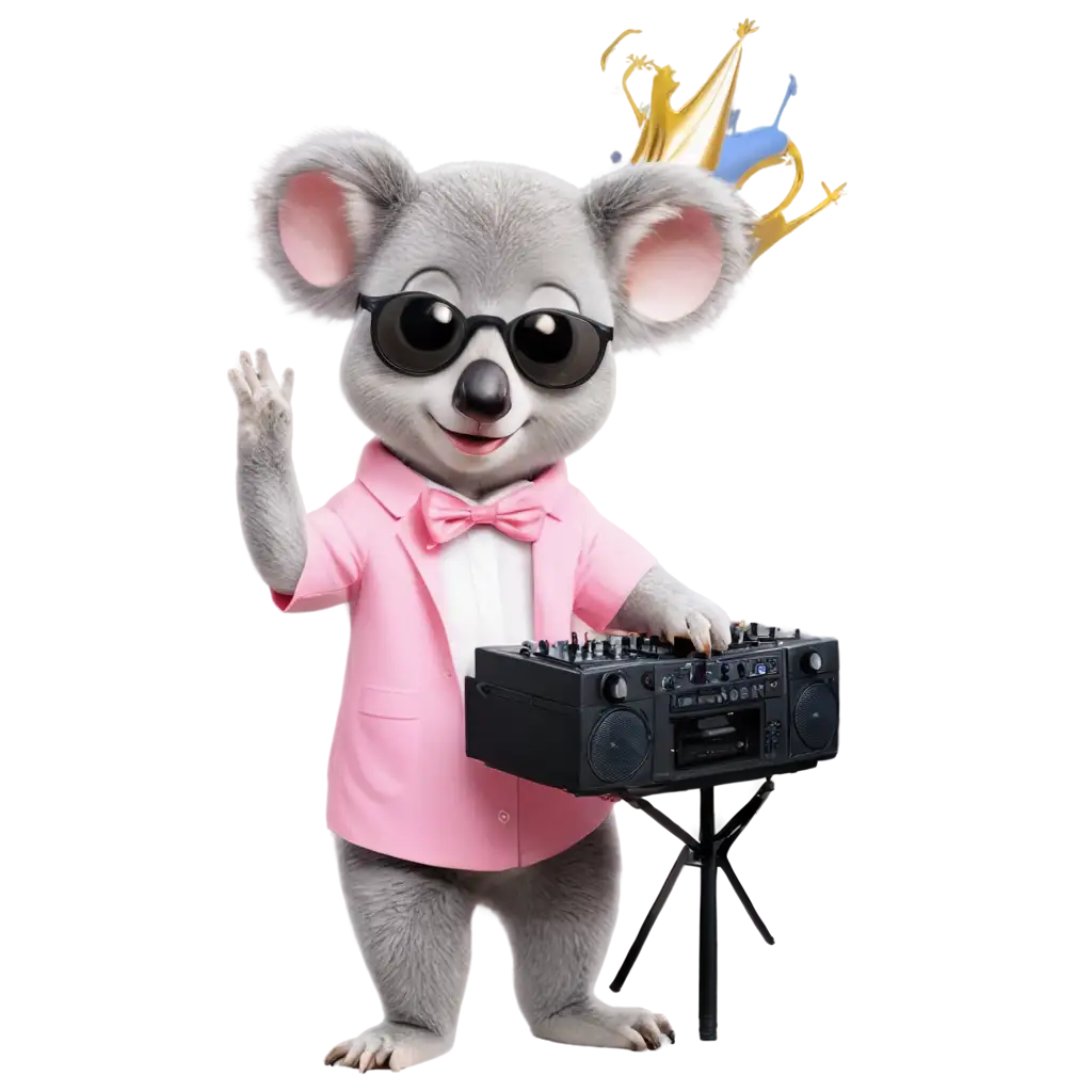 Sweet-Koala-as-Party-DJ-PNG-Fun-HighQuality-Image-for-Your-Creative-Projects