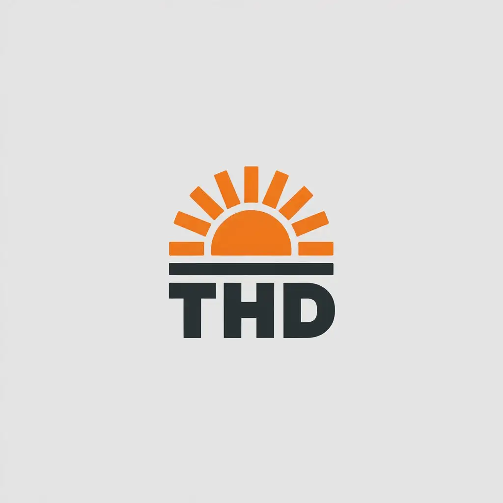 LOGO Design for THD Minimalist Sun Symbol for Construction Industry