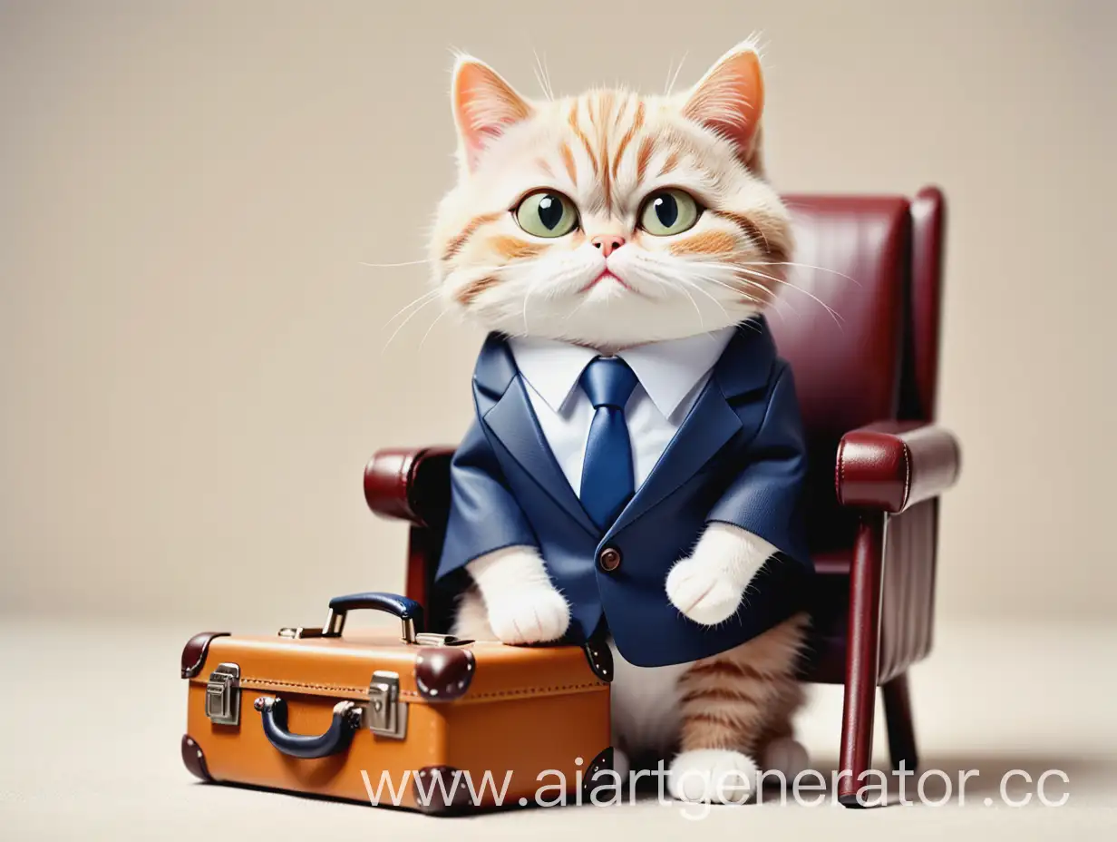 Cartoon-Cat-Lawyer-with-Suitcase-Waiting-for-Client