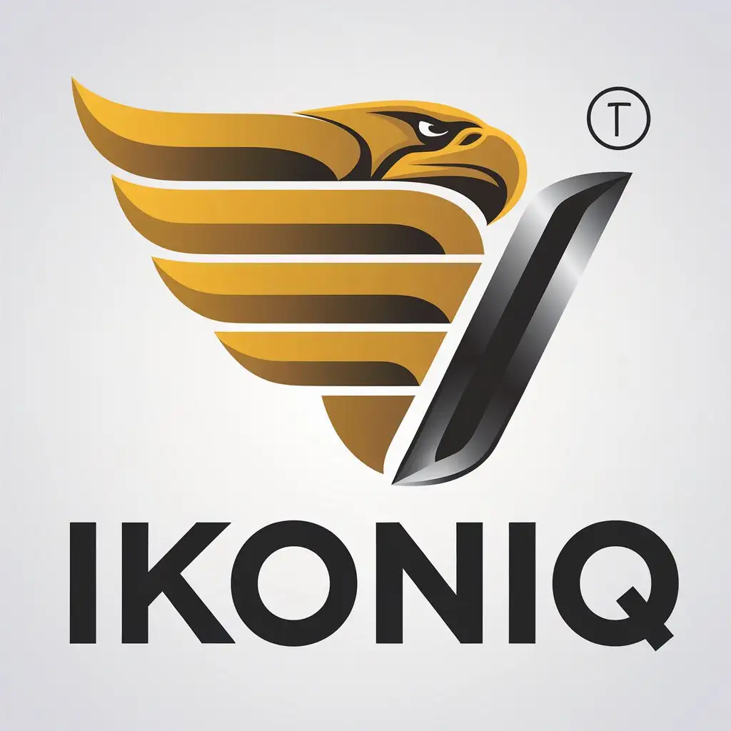 LOGO Design for IKONIQ Half Eagle Wing Symbol with I in Automotive Industry Style