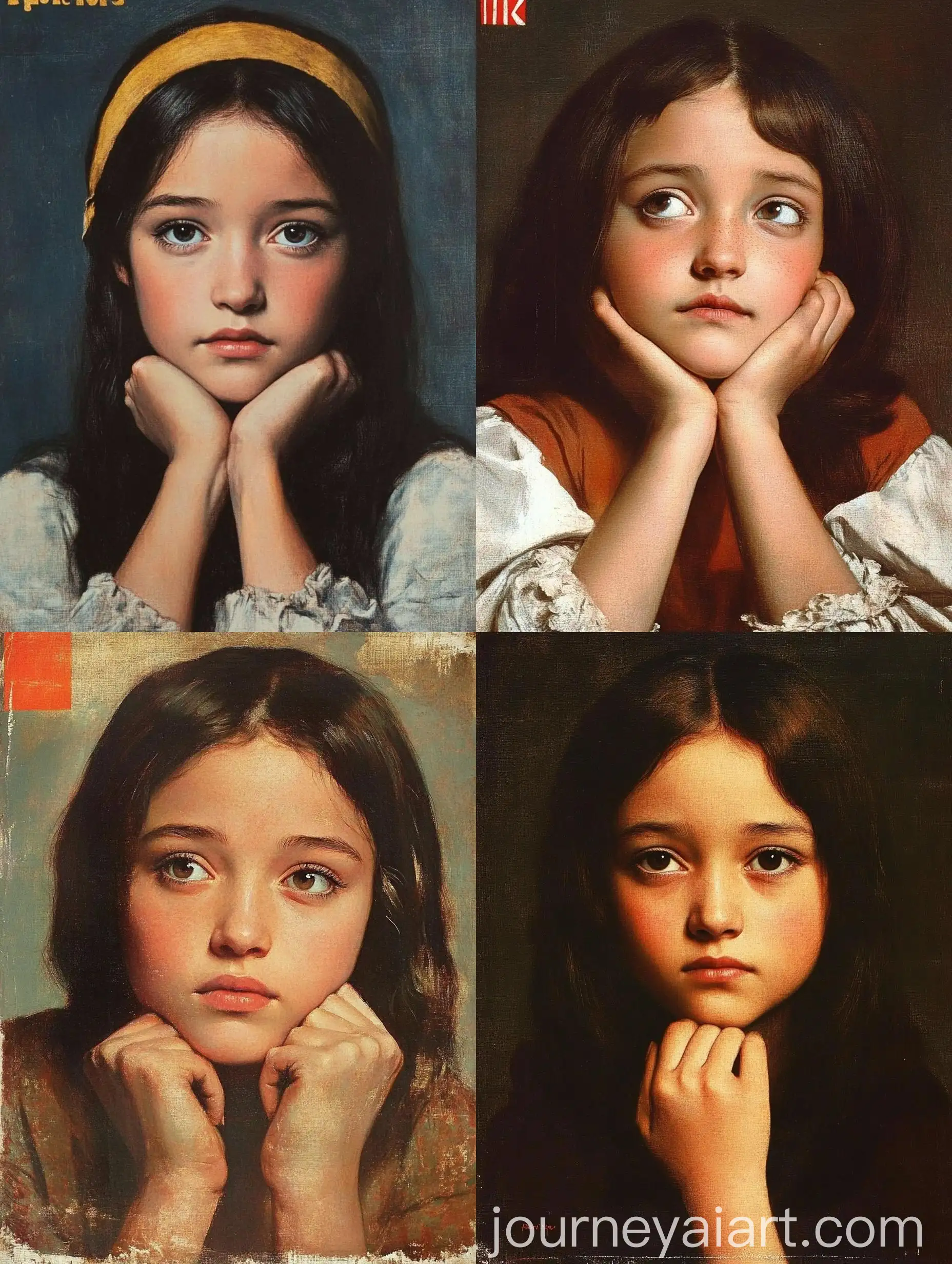 Renaissance-Style-Painting-of-a-Thoughtful-Girl-with-Hands-on-Chin