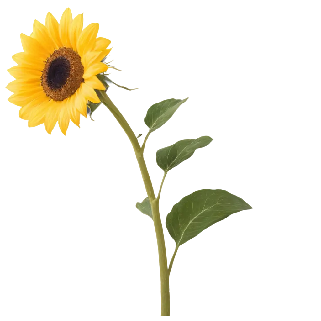 Single-Sunflower-PNG-Image-HighQuality-Transparent-Background-for-Versatile-Use