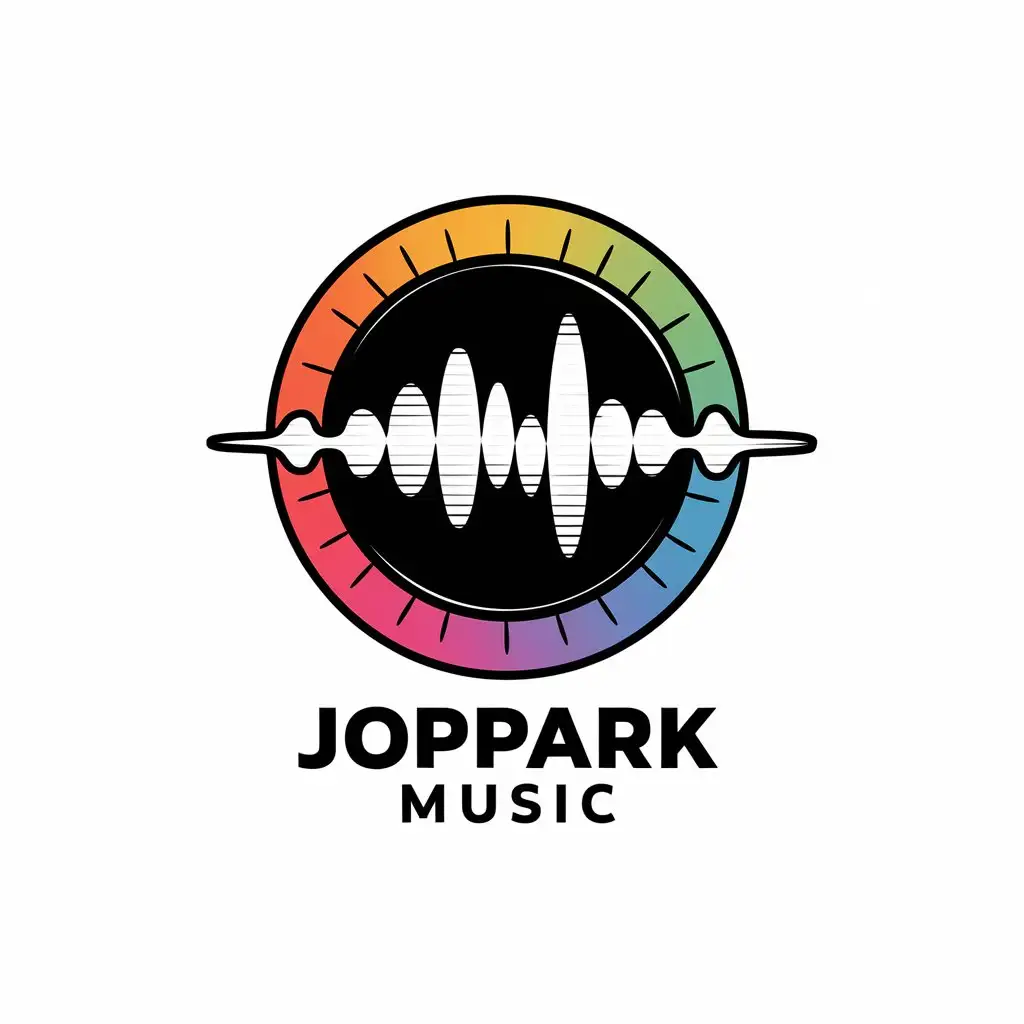 a vector logo design,with the text "joppark music", main symbol:music beat sound,Moderate,clear background