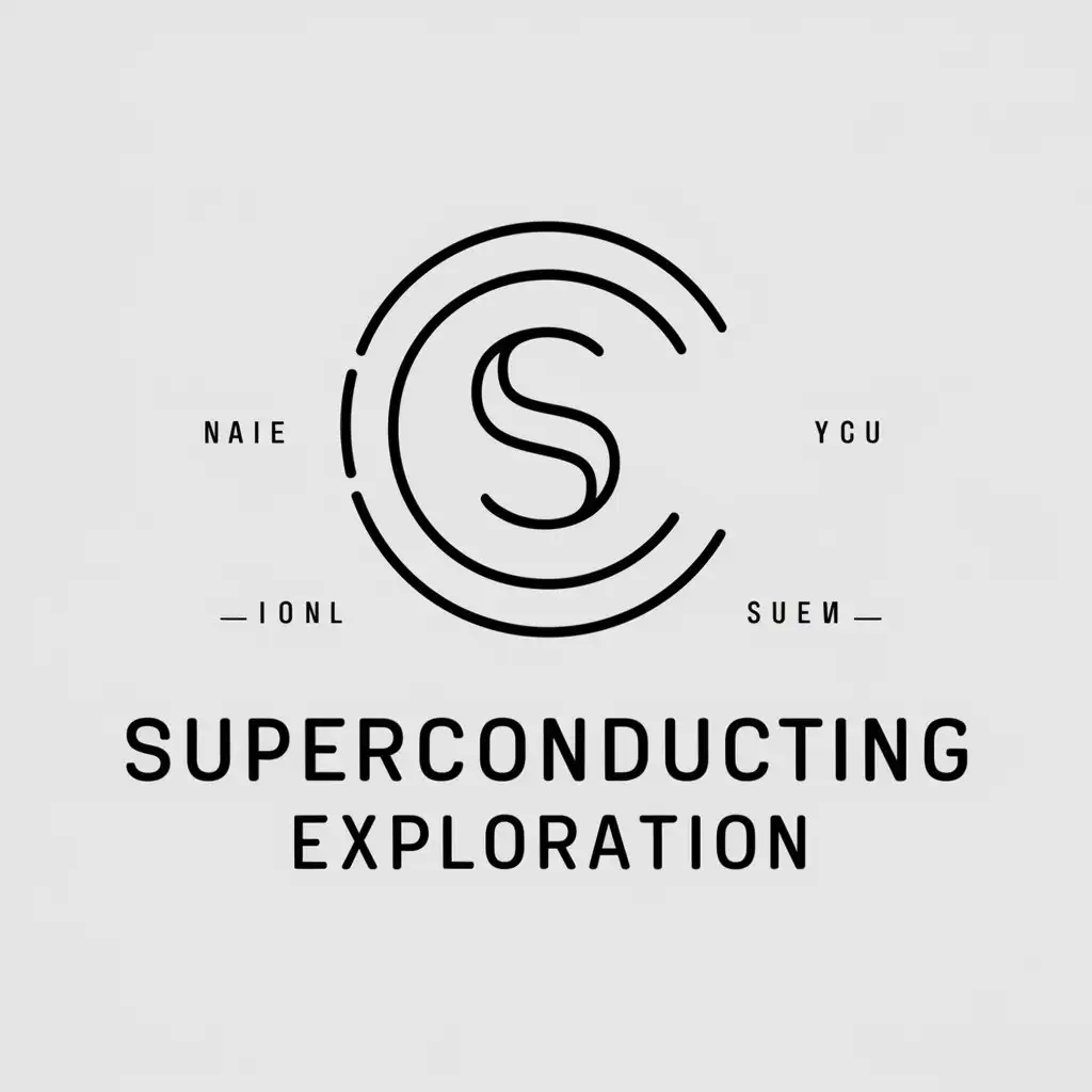 a vector logo design,with the text "superconducting exploration", main symbol:SC,Minimalistic,be used in Education industry,clear background