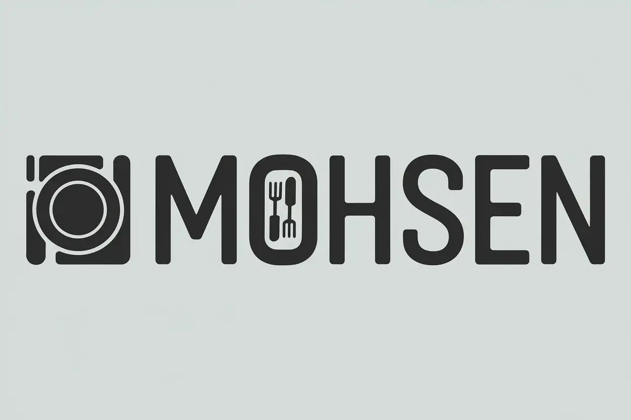 Custom-Logo-Design-for-Mohsen-Featuring-Food-Icon-on-Left