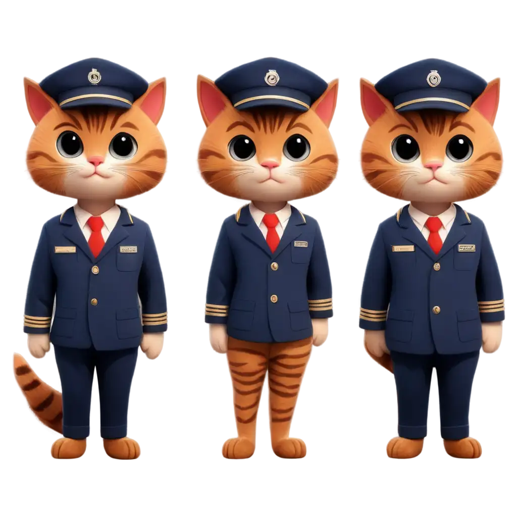 Cute-Cat-Cartoon-with-Uniform-PNG-Perfect-for-Various-Creative-Projects