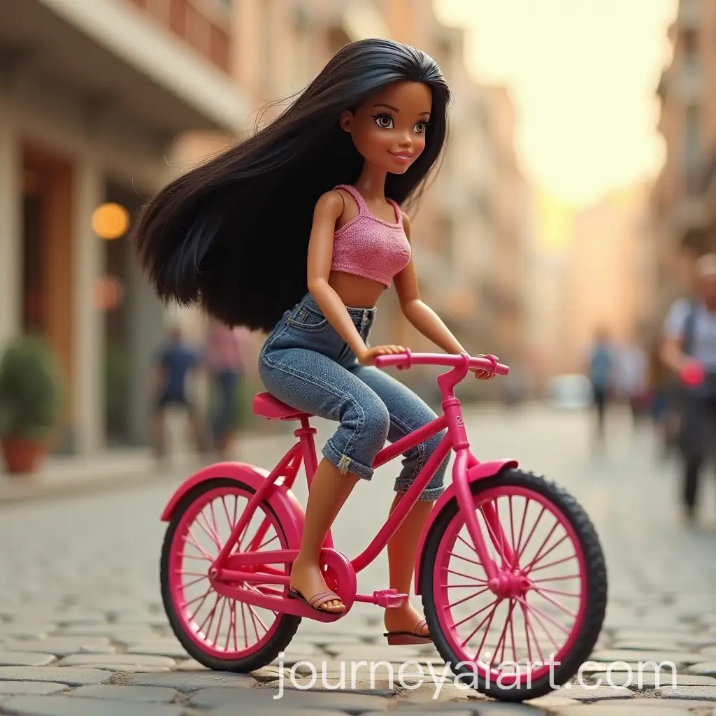Brunette-Barbie-Doll-Riding-a-BicycleAI-Image-Prompt-Expansion