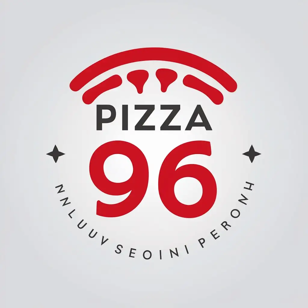 a vector logo design,with the text "Pizza 96", main symbol:Pizza Peperoni,Minimalistic,be used in Restaurant industry,clear background