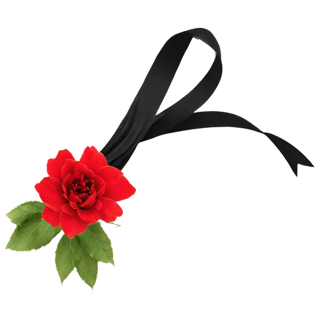 Black-Mourning-Ribbon-with-Beautiful-Red-Flower-PNG-Image-Sympathy-and-Remembrance-Symbol